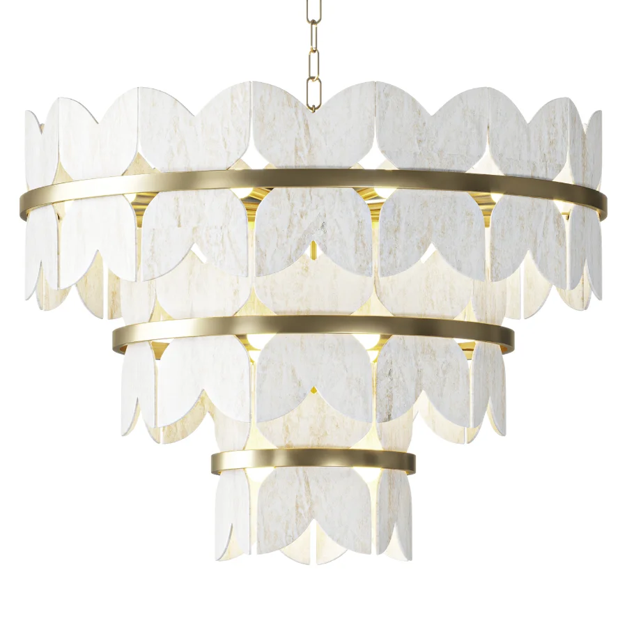 Alabaster Petal Tier Chandelier Image 3