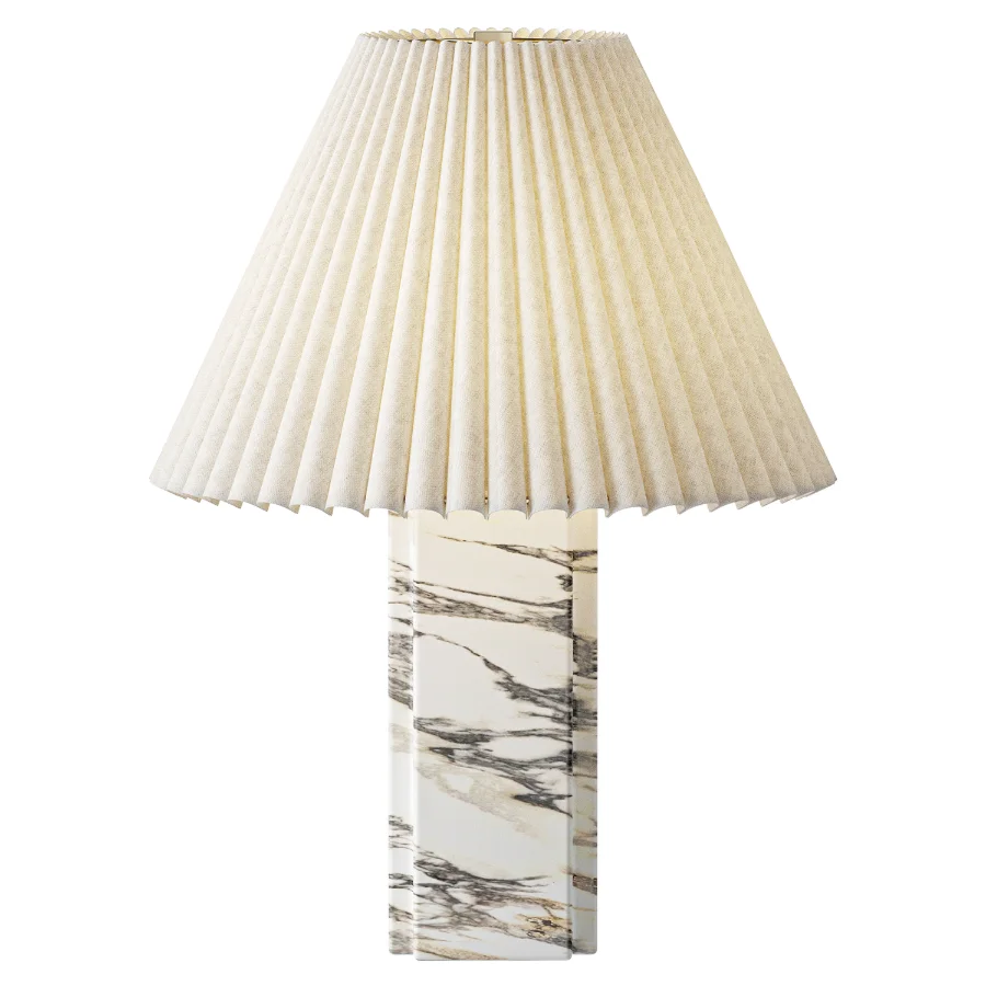 Bianca White Marble Table Lamp Image 1