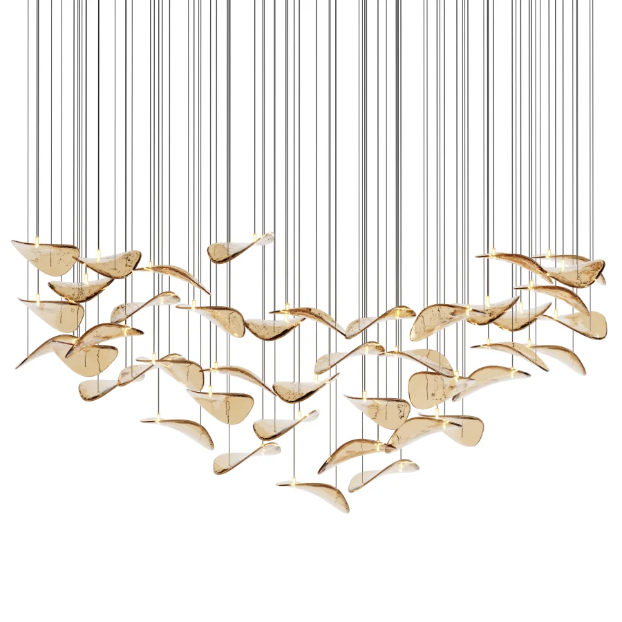 Wave Floating Leaf Chandelier Image 1
