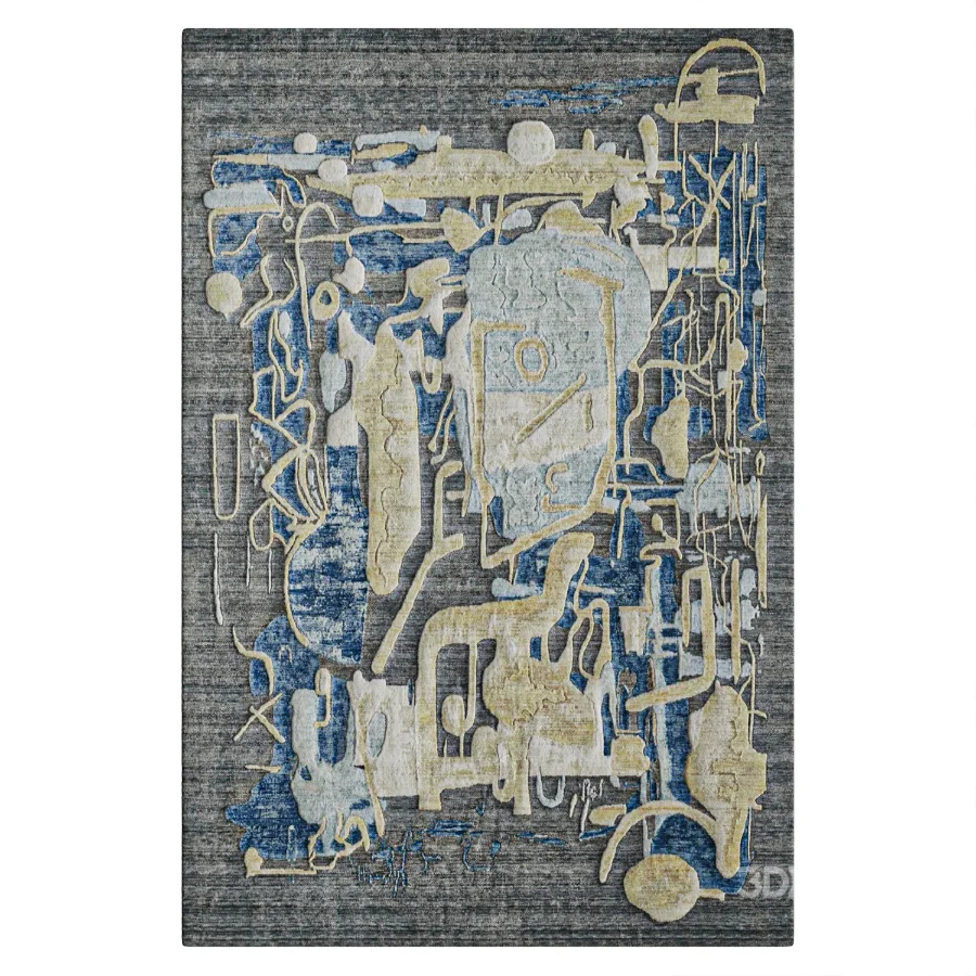 Studio Glyphs by Katie Merz Cloud Slate Wool Handcrafted Area Rug Image 2