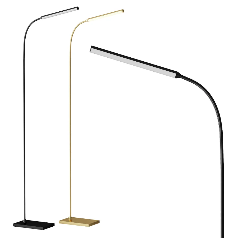 GLUX GDUGNESF Black Arc Floor Lamp Image 1