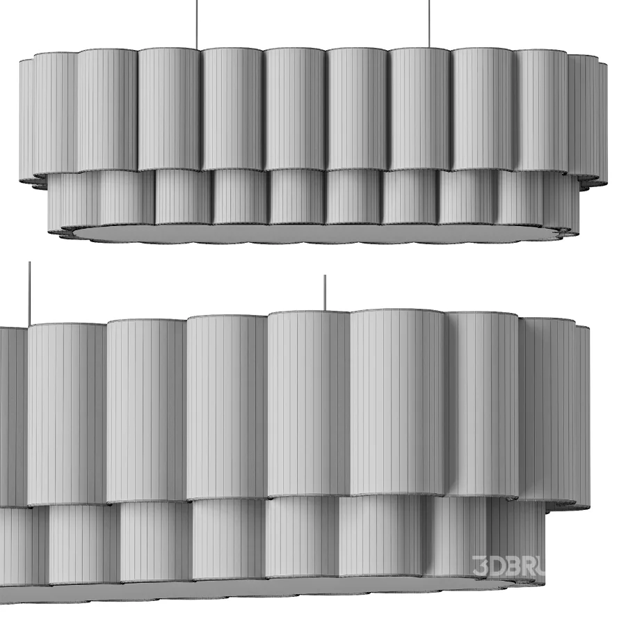 Lights & Lamps Folia Oval Linen Pendant Image 4