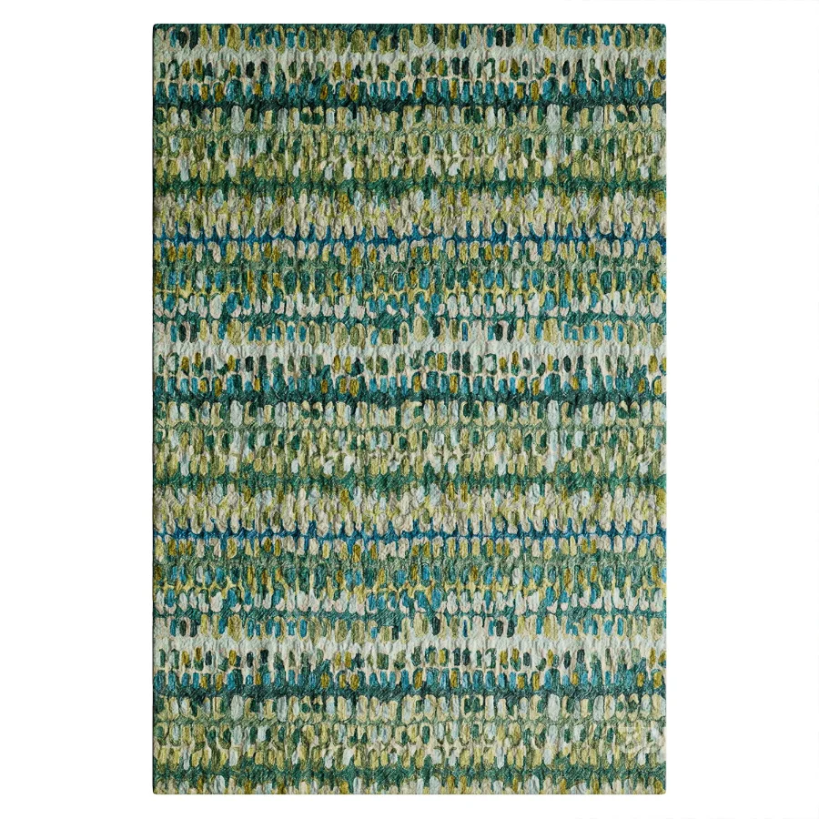 Paint Chip Moss Hand Micro Hooked Wool Rug Image 2