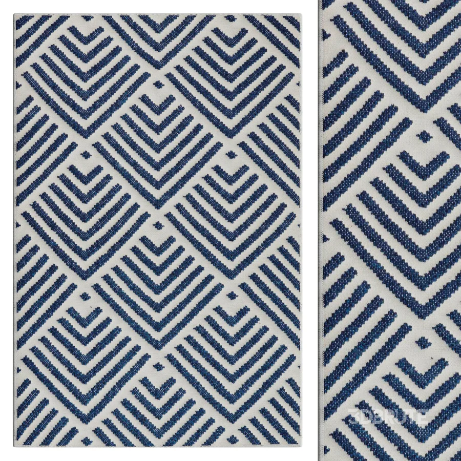 Cleo Navy Machine Washable Rug Image 1
