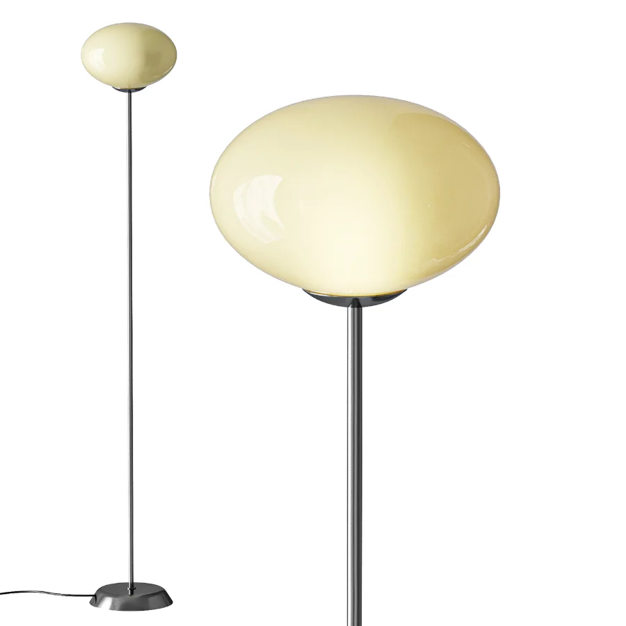 Zara Home Glass and Metal Floor Lamp Image 1