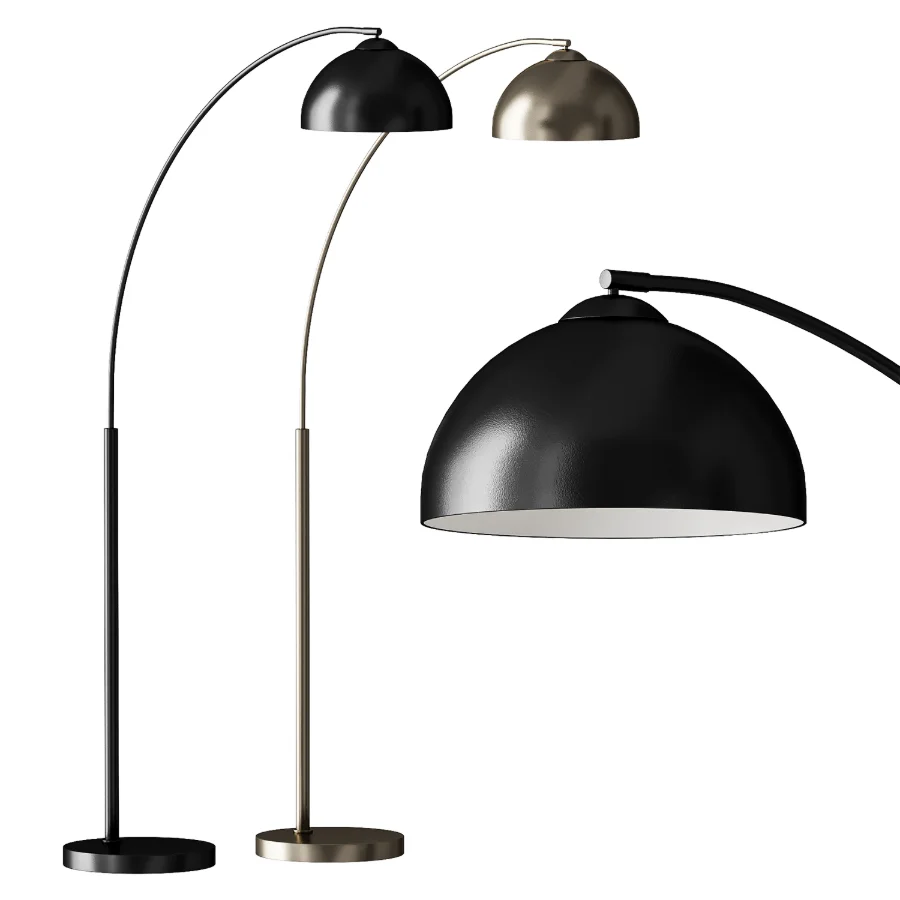 Dome Black Arc Retro Floor Lamp Image 3