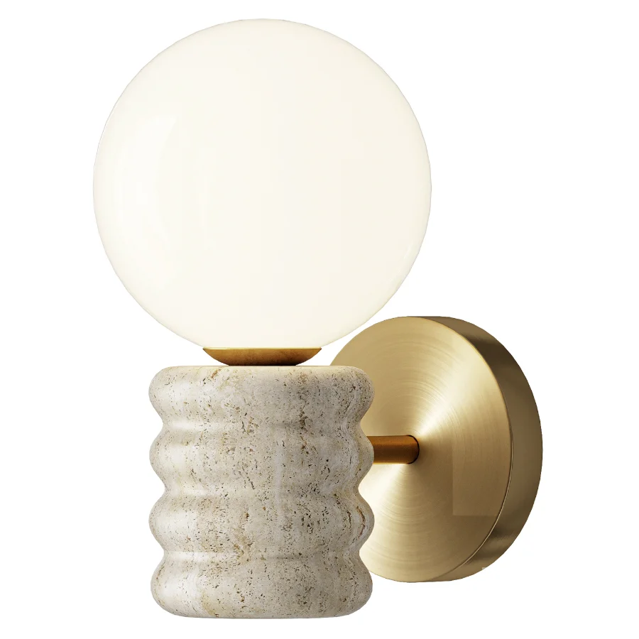 Zen Glow Travertine Wall Lamp Image 2