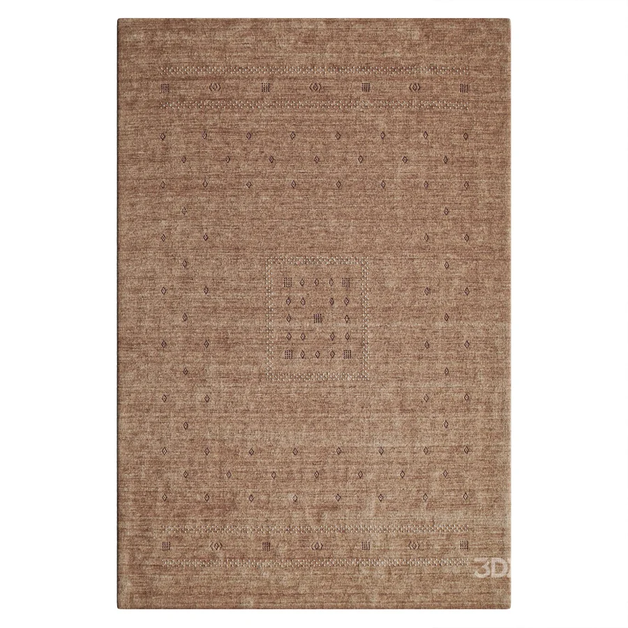 Hand Knotted Geometric Area Rug in Peach Image 2