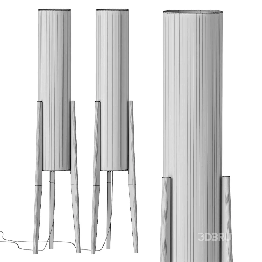 Japanese Wooden LED Floor Lamp Image 4