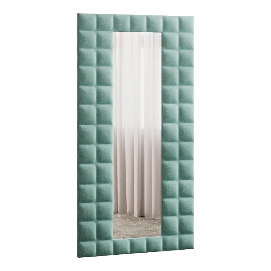 Modern Fabric Upholstered Full Length Floor Mirror 14 Image 3