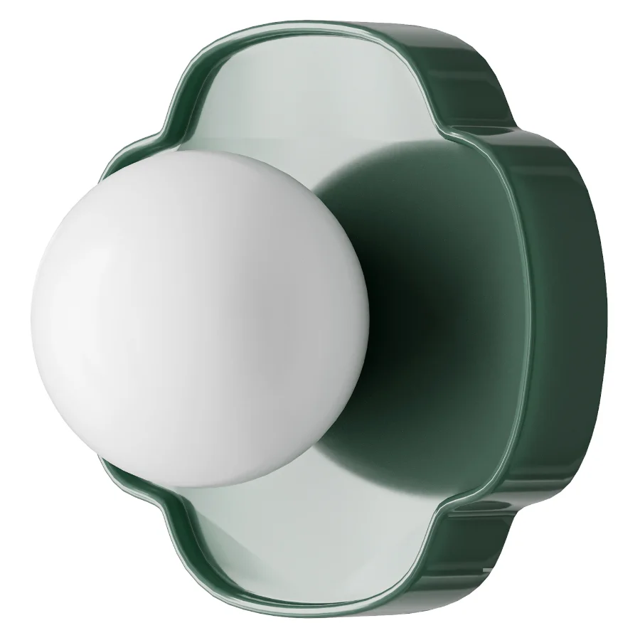 Flower Shape Round Glass Wall Lamp White Ceramic Opal NineLighting Image 2