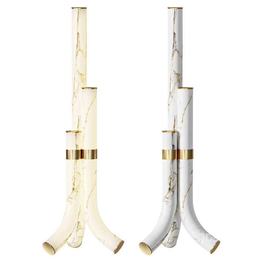 Modern Alabaster Piped Floor Lamp Image 1