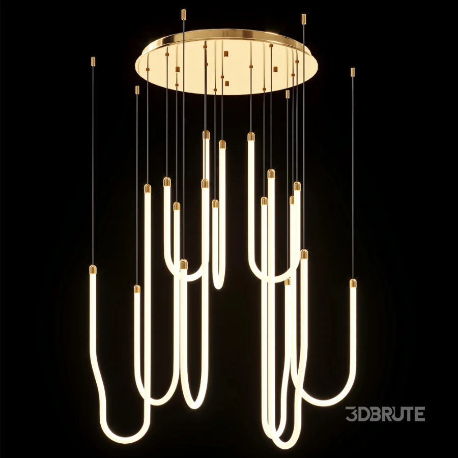 Brass 8 Light LED Pendant Image 4