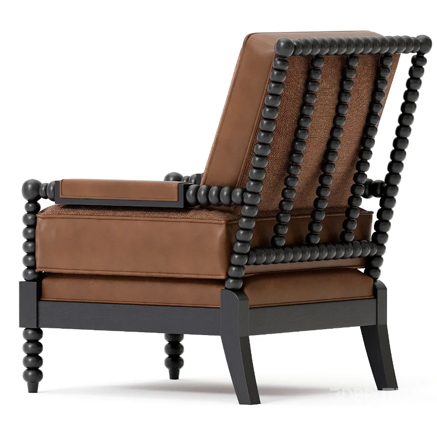 Drew Reversible Leather Spindle Chair Image 2