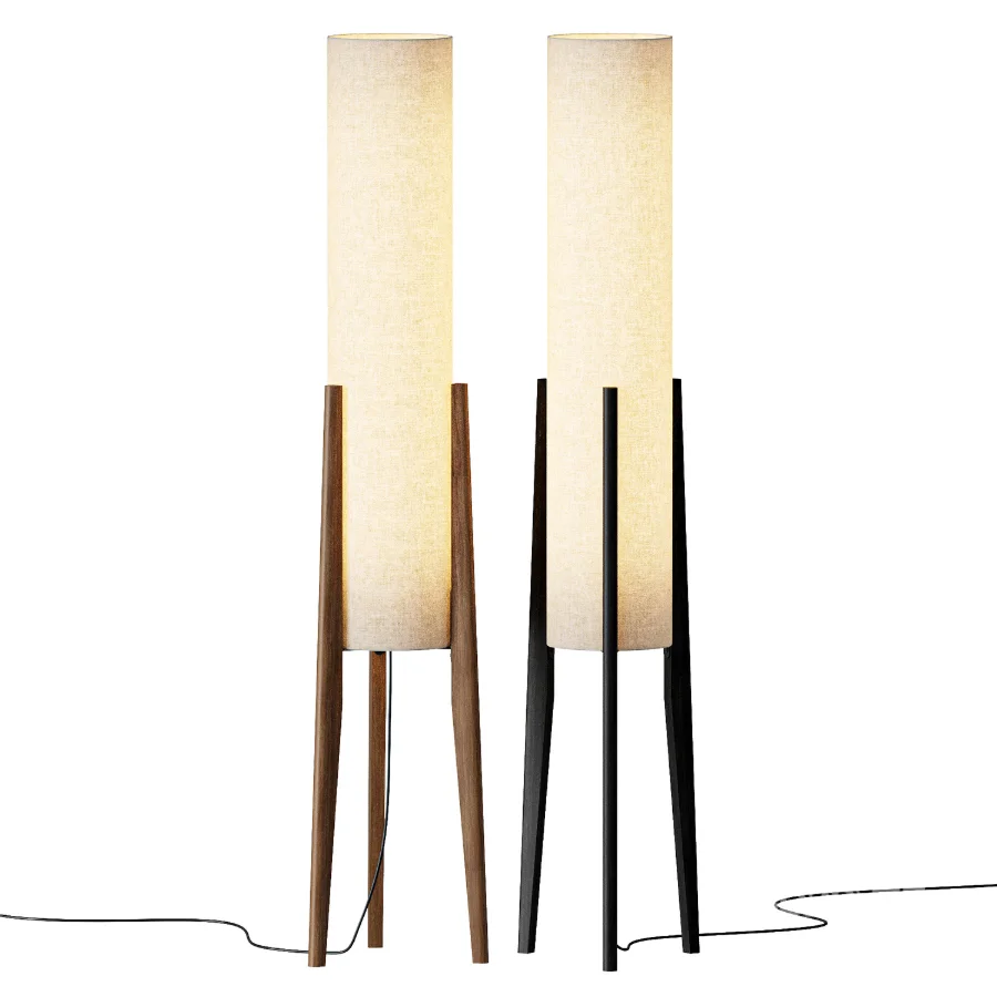 Japanese Wooden LED Floor Lamp Image 3