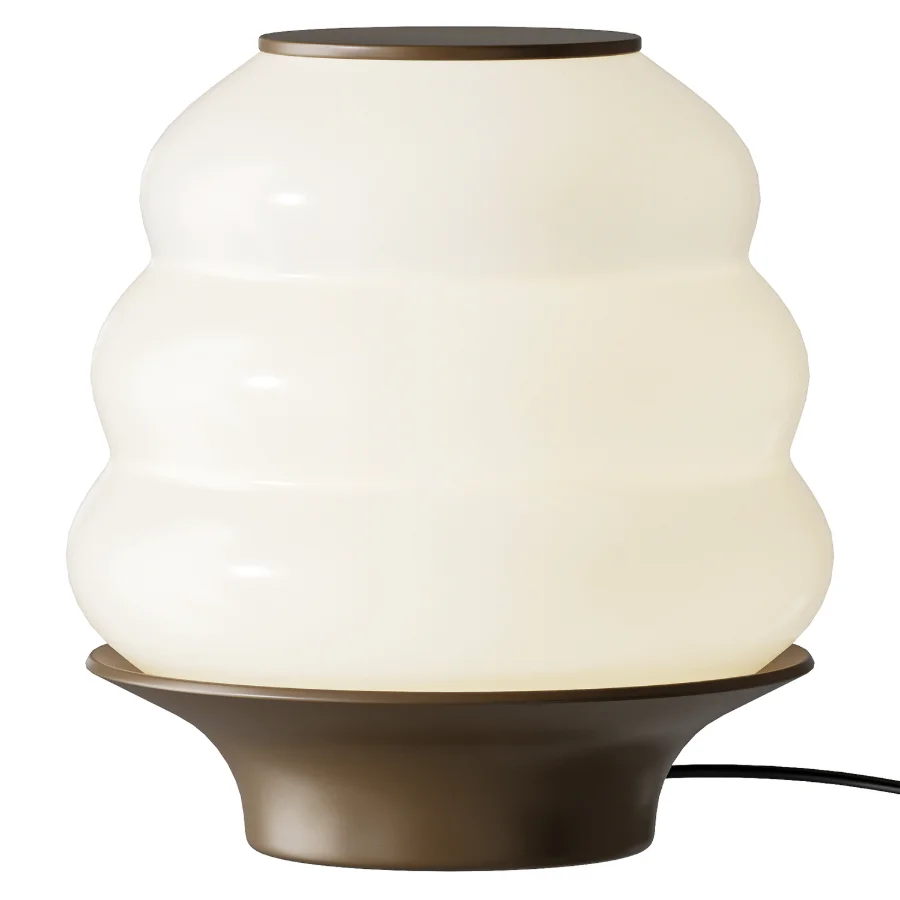 Jonathan Y White Brown LED Table Lamp Image 1