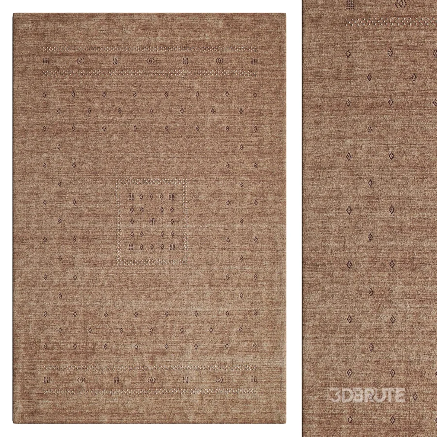 Hand Knotted Geometric Area Rug in Peach Image 1