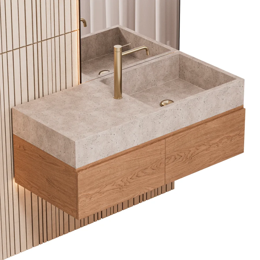 Concrete Bathroom Furniture Set 08 Image 3