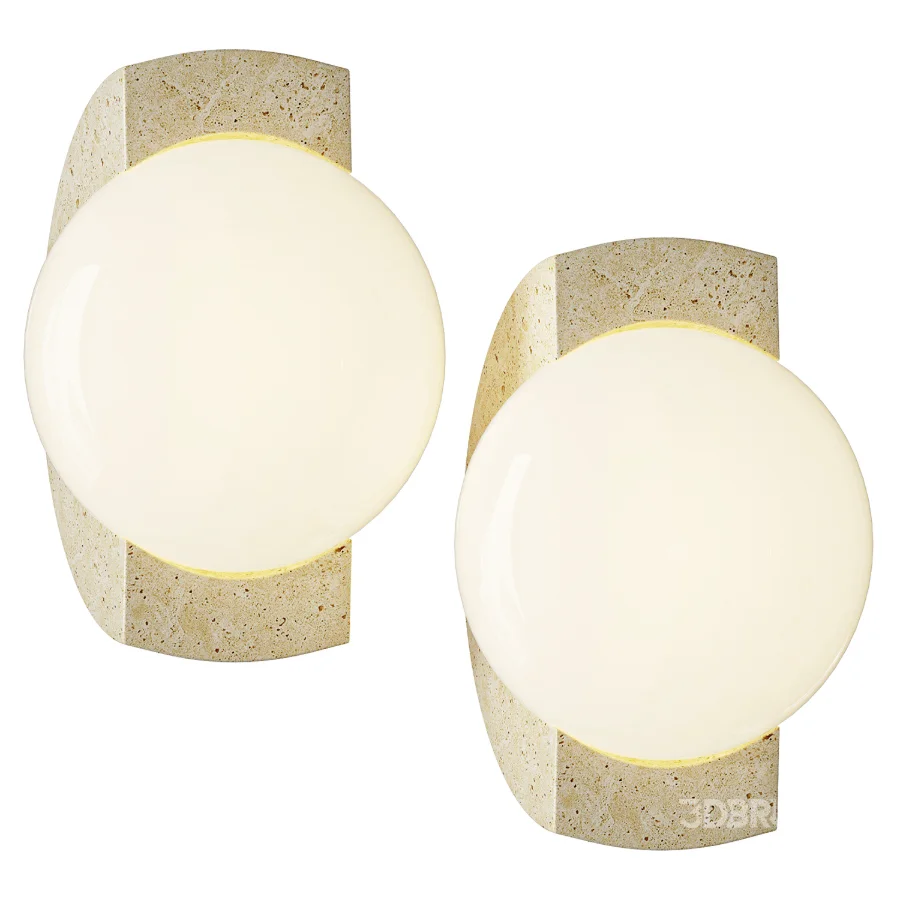 Neptune Travertine Wall Sconce Image 2