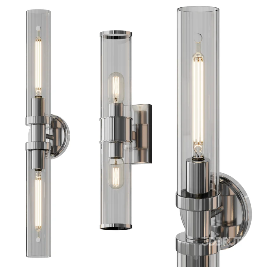 Simple Glass Cylinder Sconce And Daphne Vanity Light Image 5