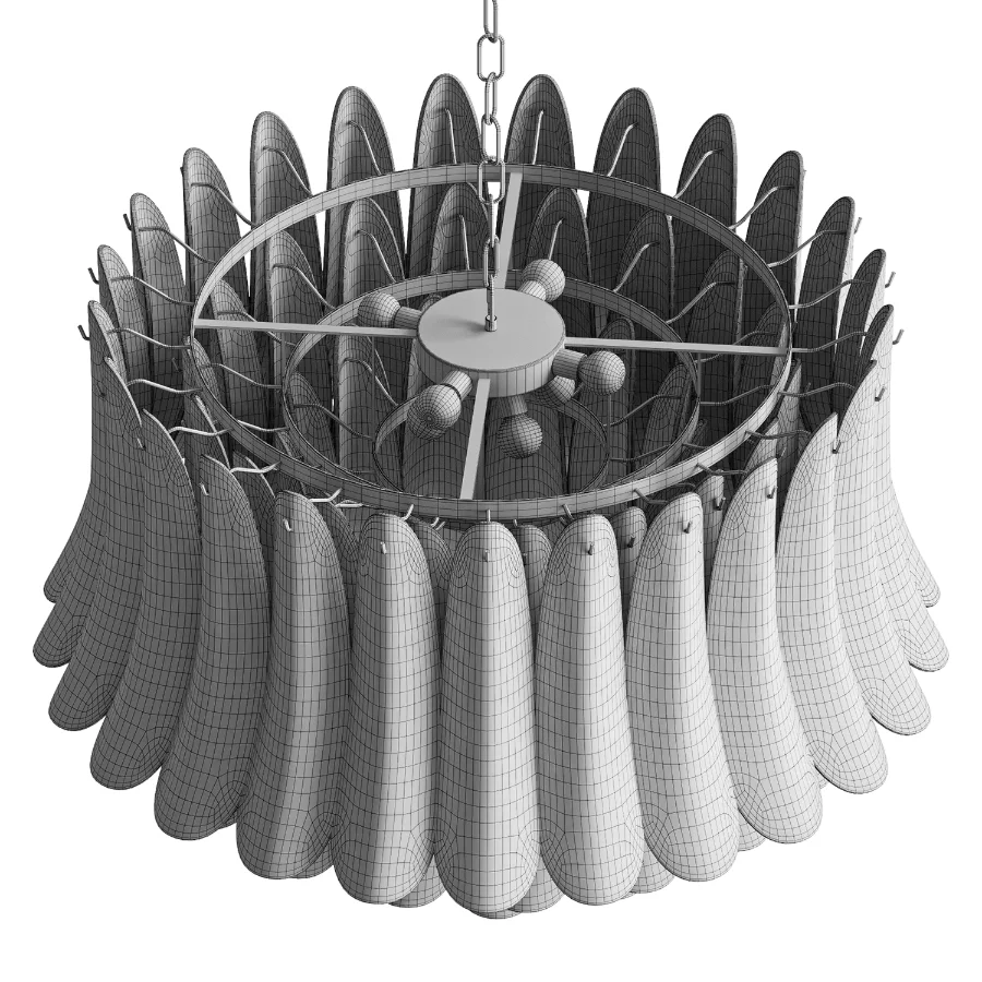 Petal Amber Murano Glass Chandelier Image 4