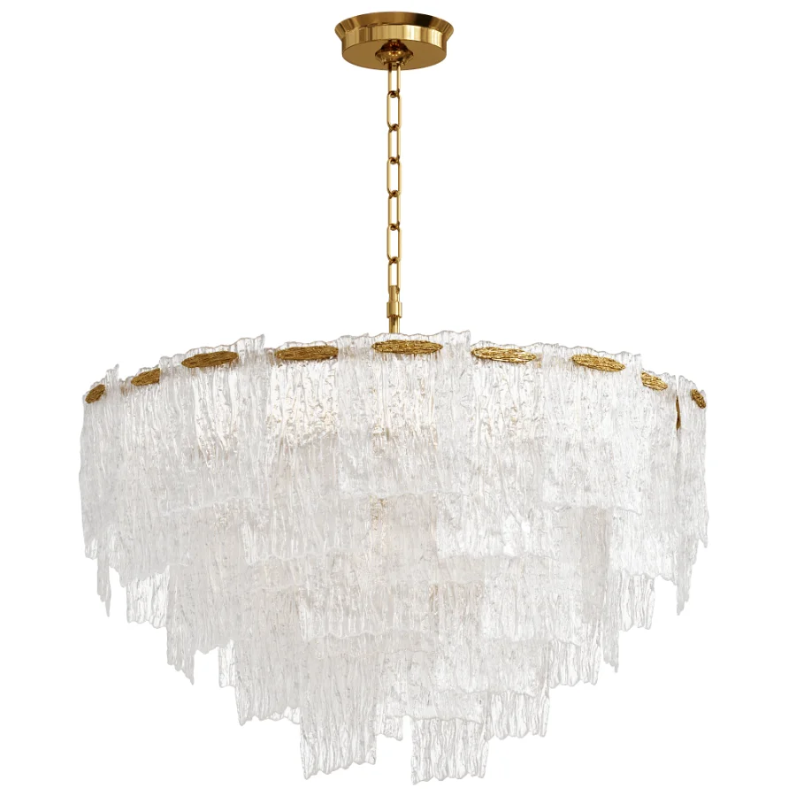 Round Ribbed Glass Chandelier By Garda Decor Image 3