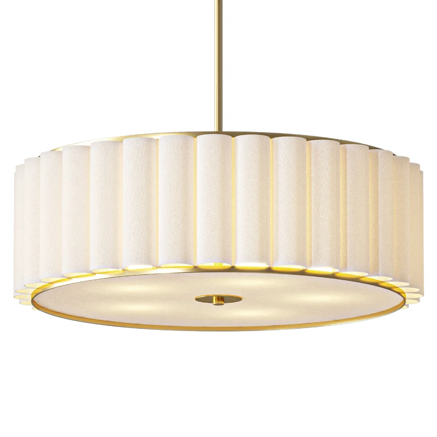 Pleated Drum Shaded Chandelier Image 2