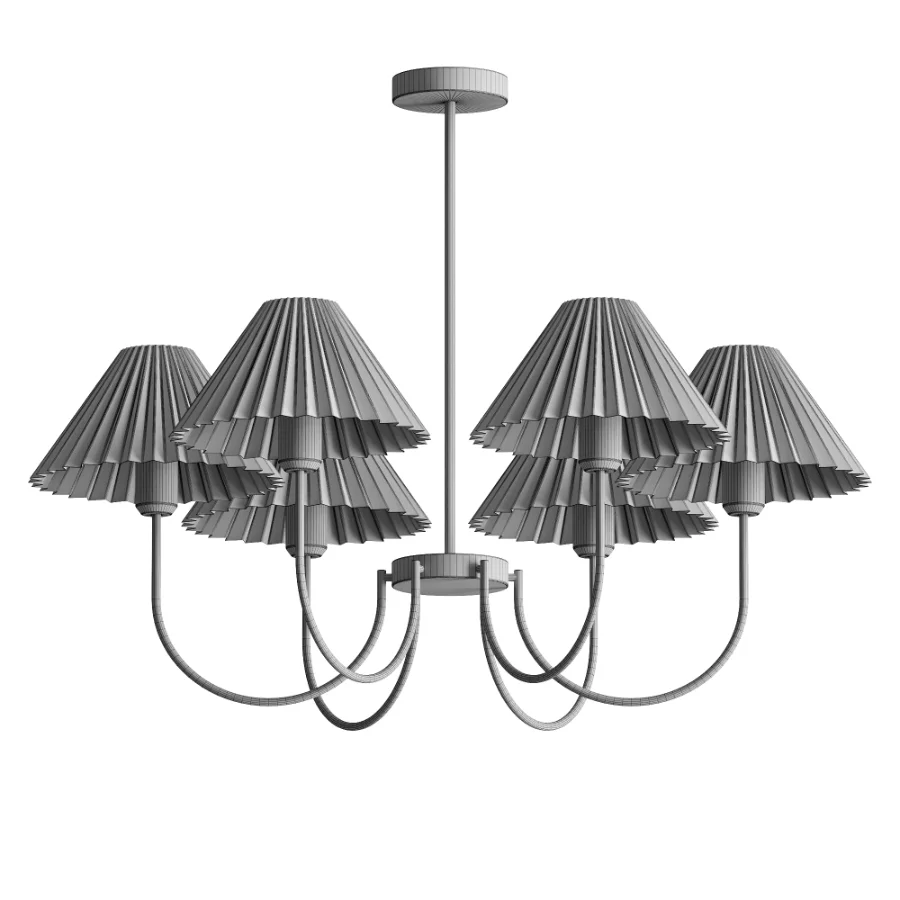 Lenore Pleated Chandelier 6 heads Image 3