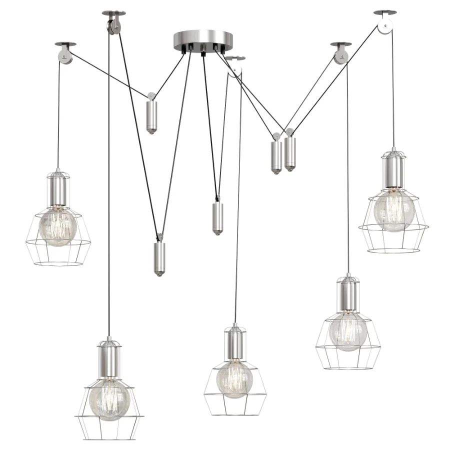 Bingham Caged Bulbs Industrial Pendant Light Image 1