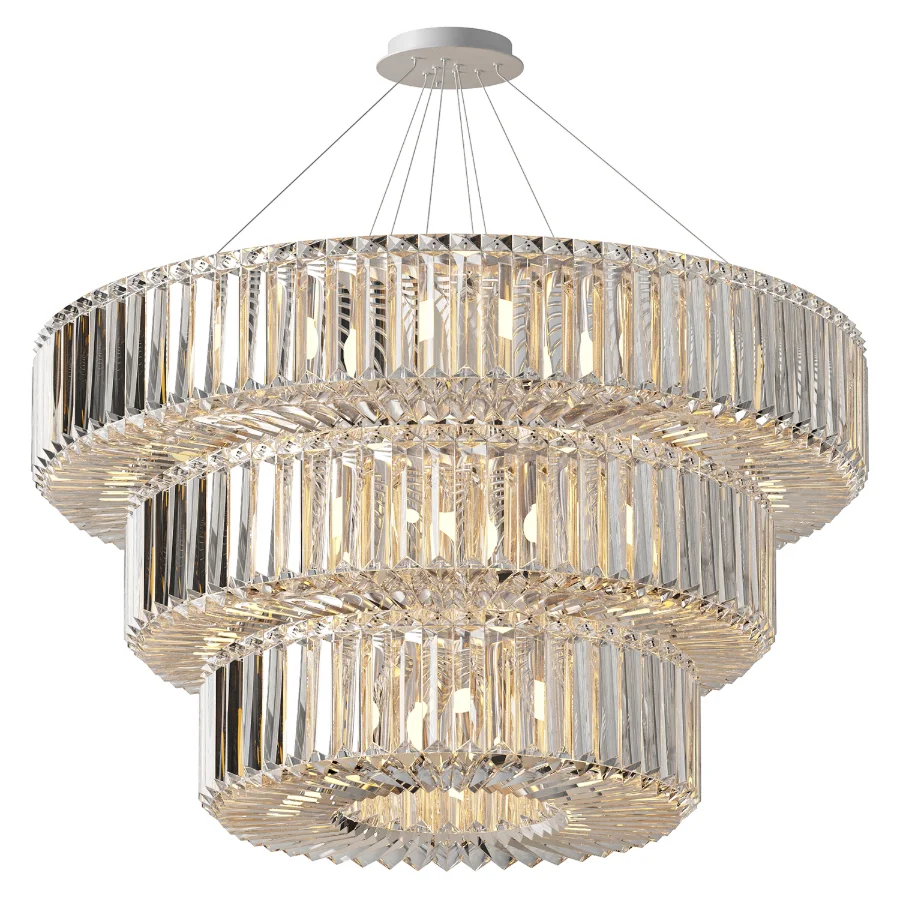 Allegri Crystal Rondelle 47 Inch 3 Tier Pendant Image 1
