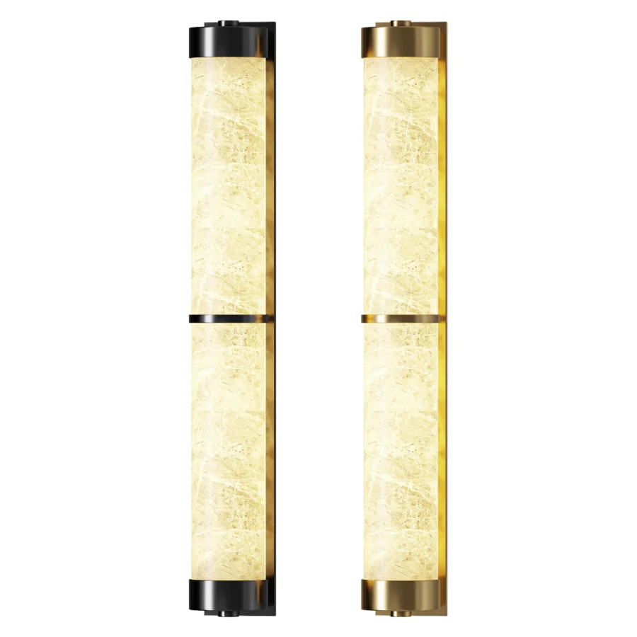 Lumes Design Cylindra Alabaster Brass Wall Light Image 3