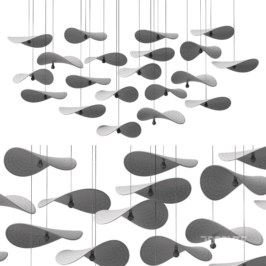 Wave Floating Leaf Chandelier Image 6