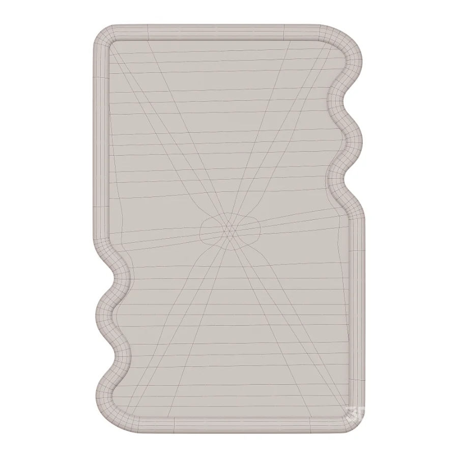 Scallop Edge Wood Rectangular Wall Mirror 03 Image 3