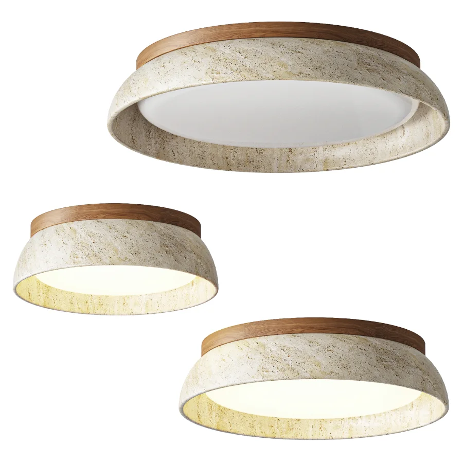 Docos Piedra Travertine Ceiling Light Image 1