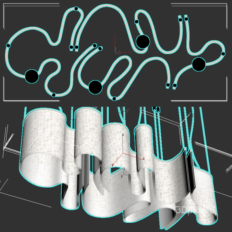 Люстра Волнение Fabric Chandelier Image 3