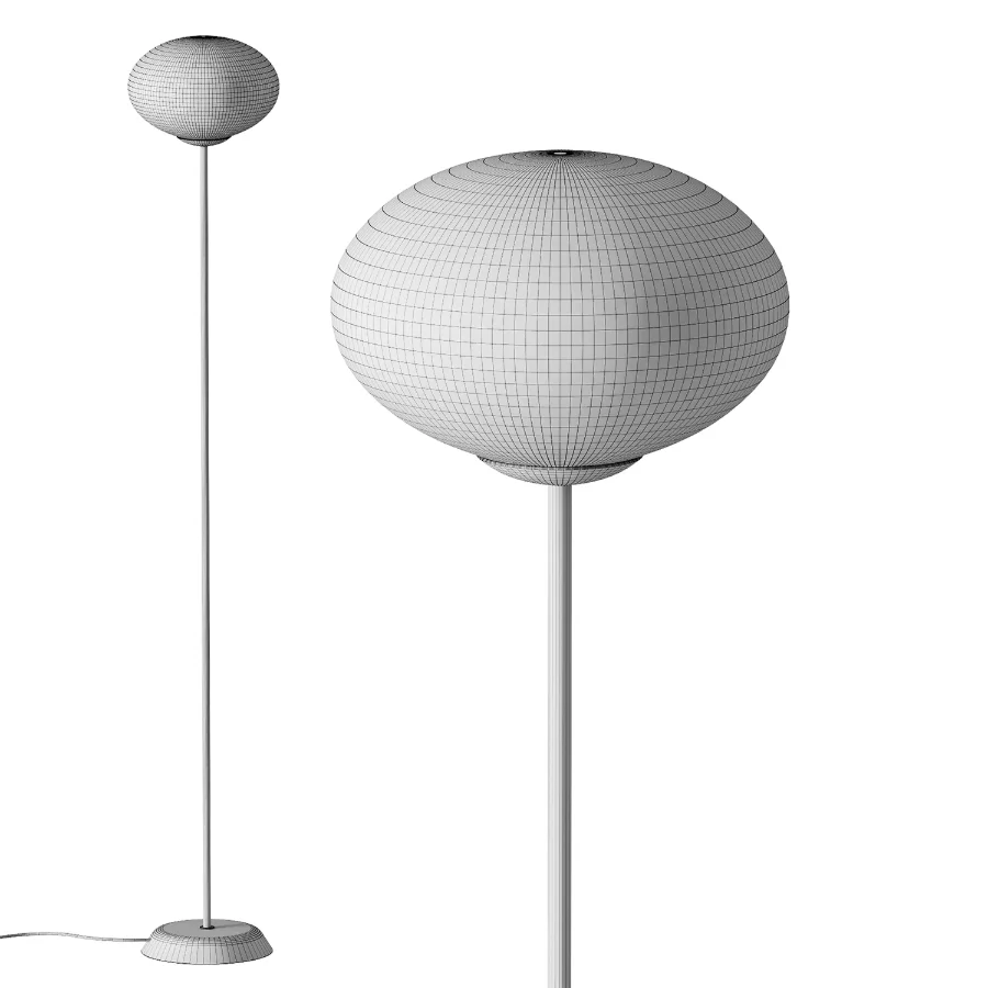 Zara Home Glass and Metal Floor Lamp Image 3