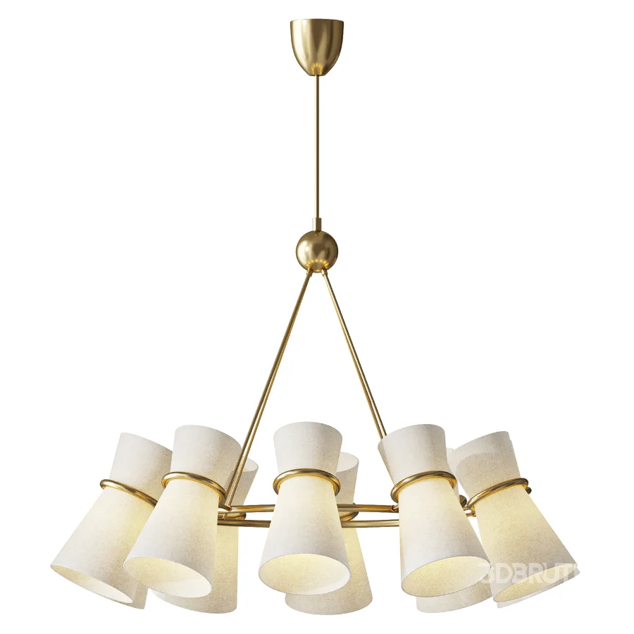 Clarkson White Glass Brass 10 Light Chandelier Image 1