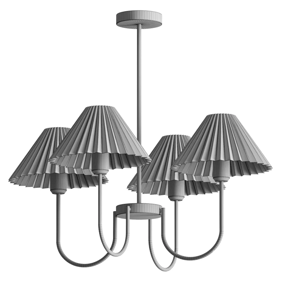 Lenore Pleated Chandelier 4 heads Image 3