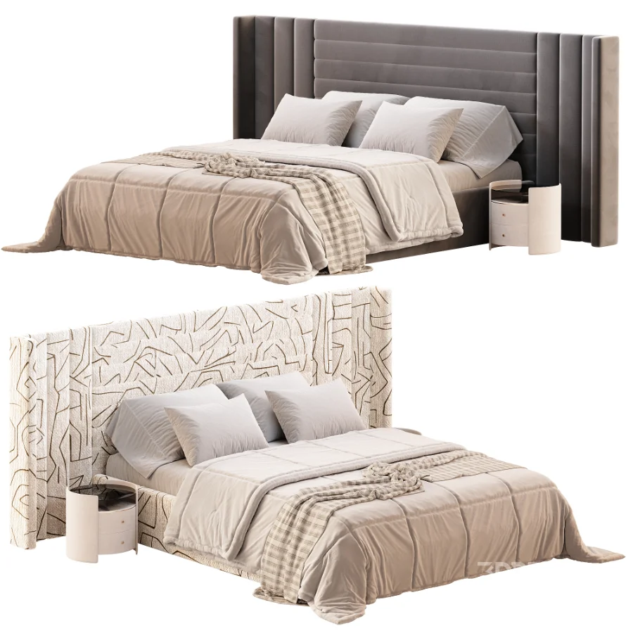 Sauvignon bed with wide headboard Image 1