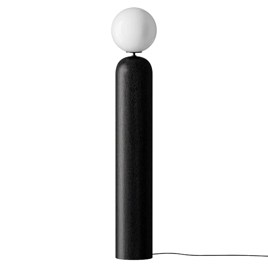 CB2 Ori Globe Floor Lamp with Black Wood Base Image 2