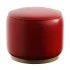 sinclair round leather ottoman - Thumbnail 3