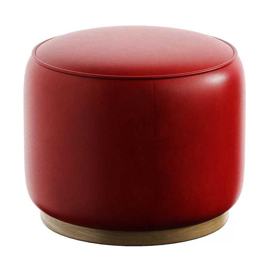 sinclair round leather ottoman Image 3