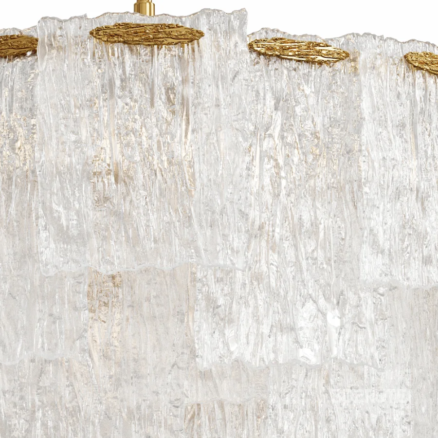 Round Ribbed Glass Chandelier By Garda Decor Image 4