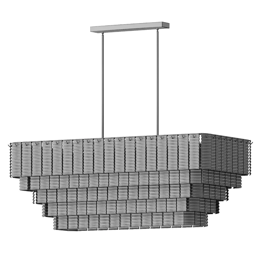 Sirene Smoke Glass Rectangular Chandelier 59 Image 3