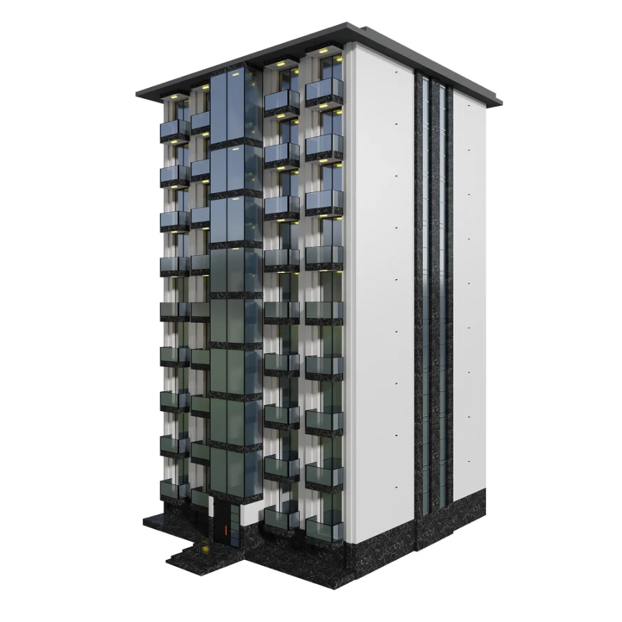 Modern Residential Building Model Image 2
