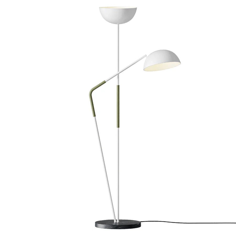 CB2 Pavo Black Marble Double Floor Lamp Image 1