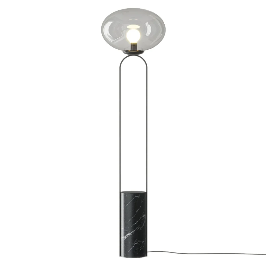 CB2 Polo Black Marble Floor Lamp Image 1