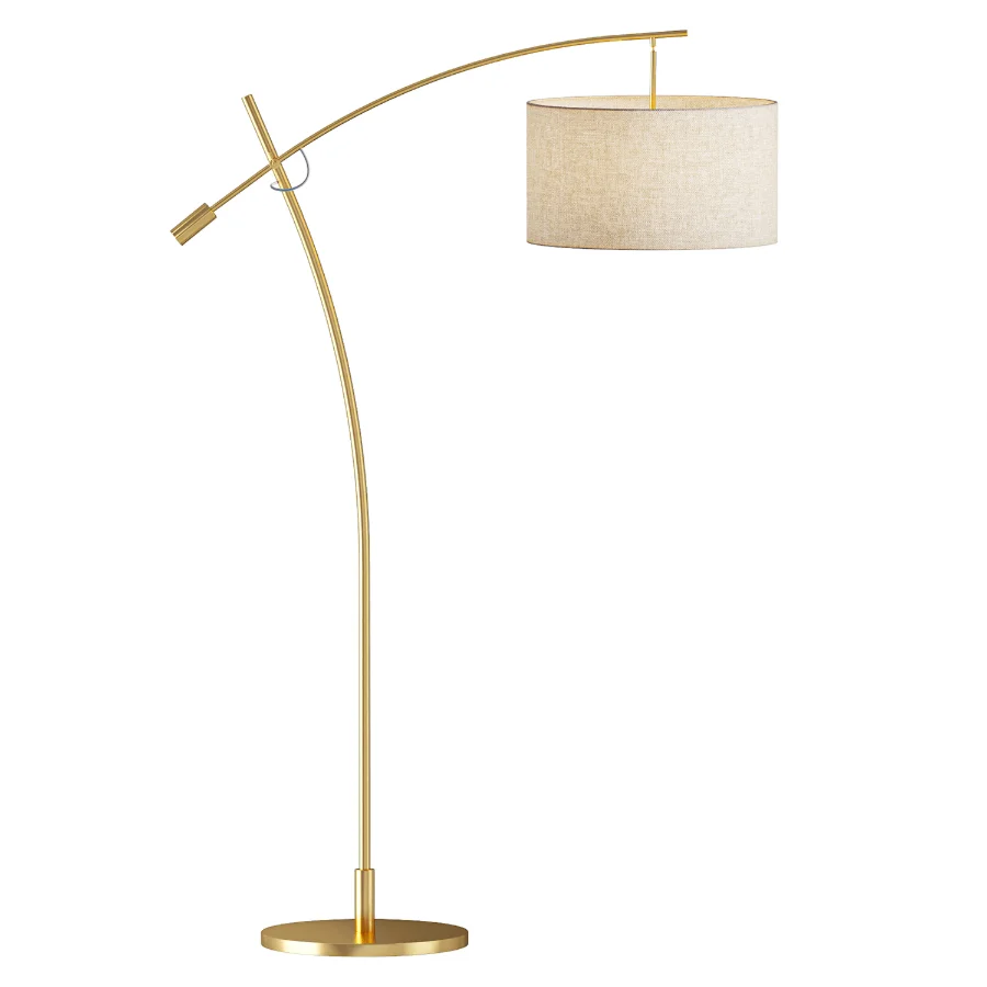 Possini Euro Raymond Warm Gold Adjustable Boom Arc Floor Lamp Image 3