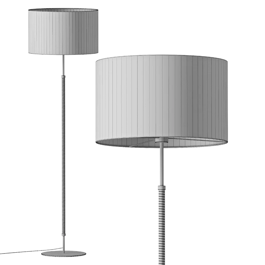 AMPM Jihana Brass Metal Linen Floor Lamp Image 3