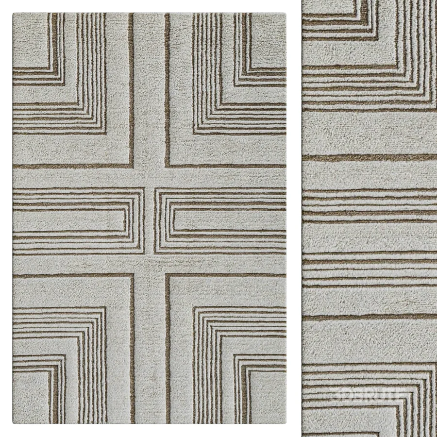 Geometric Hand Tufted Wool Area Rug Image 1